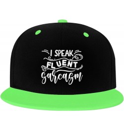 I Speak Fluent Sarcasm Snapback Hat for Men Women Baseball Cap Trucker Flat Bill Hats Dad Caps Green $9.70 Baseball Caps