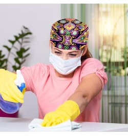 Bouffant Nurse Hats,Workout Hat with Buttons and Cotton Sweatband P848r6tbsg $8.66 Skullies & Beanies