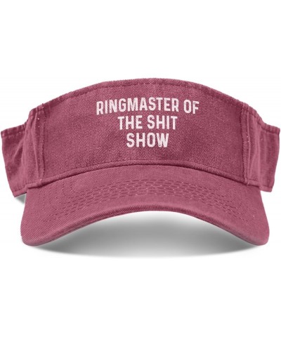 Ringmaster of The Shit Show Hat Visor Hats for Men Visors Stylish Sun Visor Hats Deep Rose $9.01 Visors