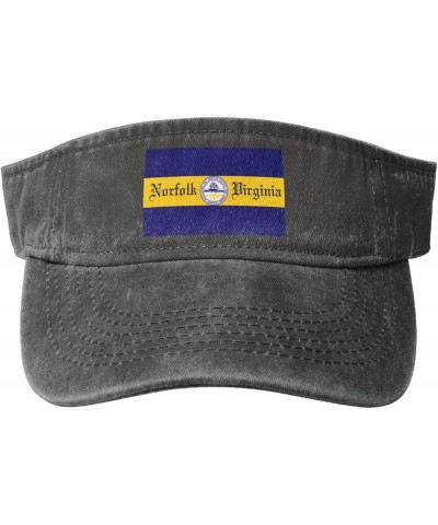 Flag of Norfolk, Virginia Sun Hat Sun Visor Hats for Women Men Baseball Cap Golf Hats Deep Heather $12.07 Visors