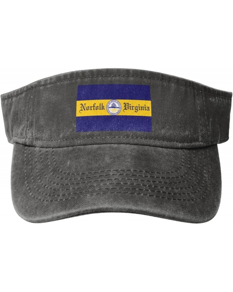 Flag of Norfolk, Virginia Sun Hat Sun Visor Hats for Women Men Baseball Cap Golf Hats Deep Heather $12.07 Visors