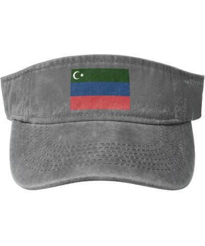 Flag of Gorani Sun Visor Hats for Women Men Sun Hat Vintage Golf Hat Adjustable Baseball Cap Gray $11.88 Visors