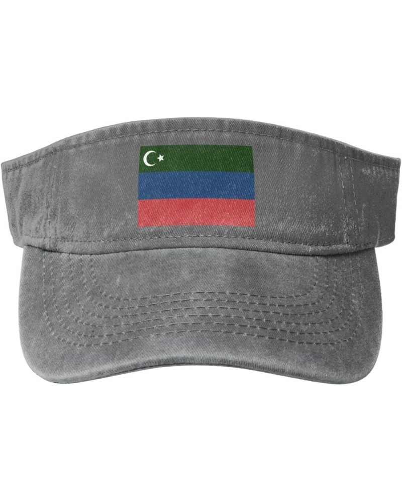 Flag of Gorani Sun Visor Hats for Women Men Sun Hat Vintage Golf Hat Adjustable Baseball Cap Gray $11.88 Visors