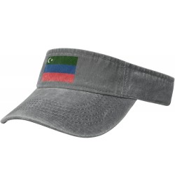 Flag of Gorani Sun Visor Hats for Women Men Sun Hat Vintage Golf Hat Adjustable Baseball Cap Gray $11.88 Visors