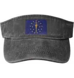 Flag of Indiana Sun Hat Sun Visor Hats for Women Men Baseball Cap Golf Hats Deep Heather $9.94 Visors