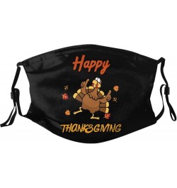 Happy Thanksgiving Funny Turkey Day Face Mask with 2 Filter Adjustable Breathable Reusable Dust Mask Black $11.63 Balaclavas