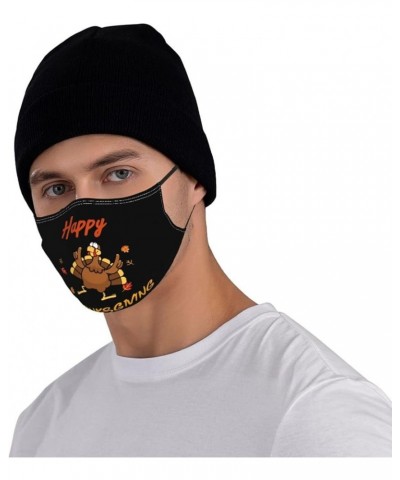 Happy Thanksgiving Funny Turkey Day Face Mask with 2 Filter Adjustable Breathable Reusable Dust Mask Black $11.63 Balaclavas