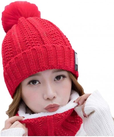 Beanies Women Winter Warm Skullies Knitted Beanie Cute Beanie Outdoor Beanie Cozy Slouchy Skullies Stretchy Skull Cap Red $11...