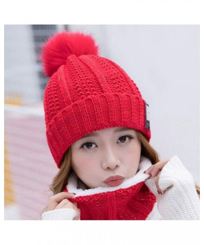 Beanies Women Winter Warm Skullies Knitted Beanie Cute Beanie Outdoor Beanie Cozy Slouchy Skullies Stretchy Skull Cap Red $11...