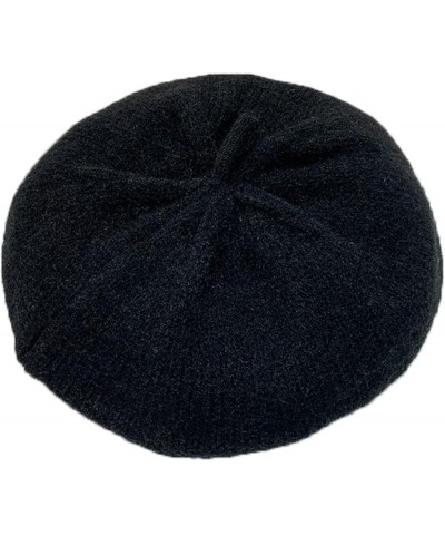 Womens Wool Knitted Beret Hat Elegant Paris Painter Artist Beanie Cap Female Elastic Plain Colours Hats for Daily Gray $12.58...