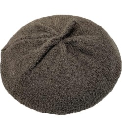 Womens Wool Knitted Beret Hat Elegant Paris Painter Artist Beanie Cap Female Elastic Plain Colours Hats for Daily Gray $12.58...