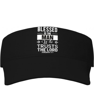 Jesus Blessed is The Man Who Trusts The Lord Adult Sunscreen Visor Cap Outdoor Comfort for Men Women7 Black $9.89 Visors