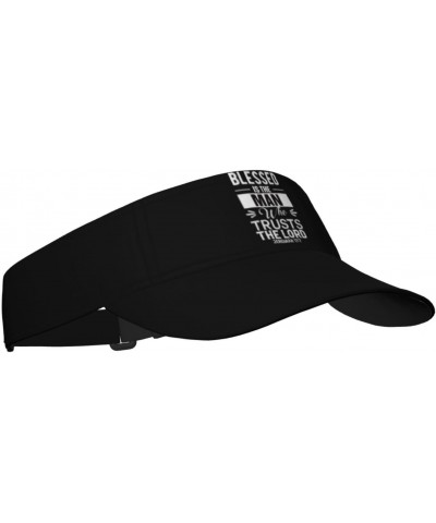 Jesus Blessed is The Man Who Trusts The Lord Adult Sunscreen Visor Cap Outdoor Comfort for Men Women7 Black $9.89 Visors