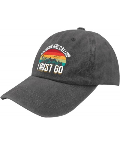 Cowgirl hat Mountainare Calling I Must go Mens Golf hat Snapback hat Gifts for Men Sun Cap Pigment Black $11.43 Cowboy Hats