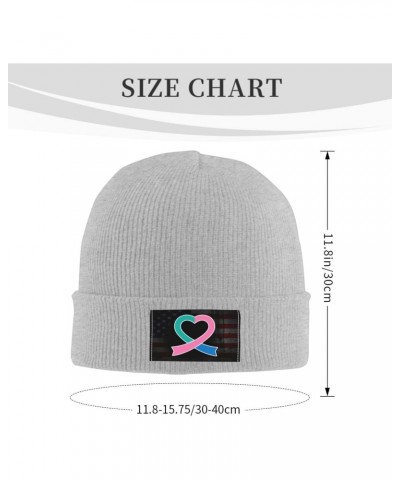 Thyroid Cancer Awareness Ribbon Unisex Four Seasons Knitted Hat Winter Warm Hats Hats for Men Women One Size Gray $13.22 Skul...