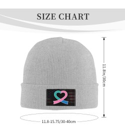 Thyroid Cancer Awareness Ribbon Unisex Four Seasons Knitted Hat Winter Warm Hats Hats for Men Women One Size Gray $13.22 Skul...