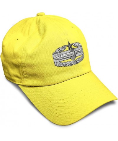 Soft Baseball Cap Combat Action Badge 2Nd Award Embroidery Insignias Twill Cotton Dad Hats for Men & Women Yellow Design Only...