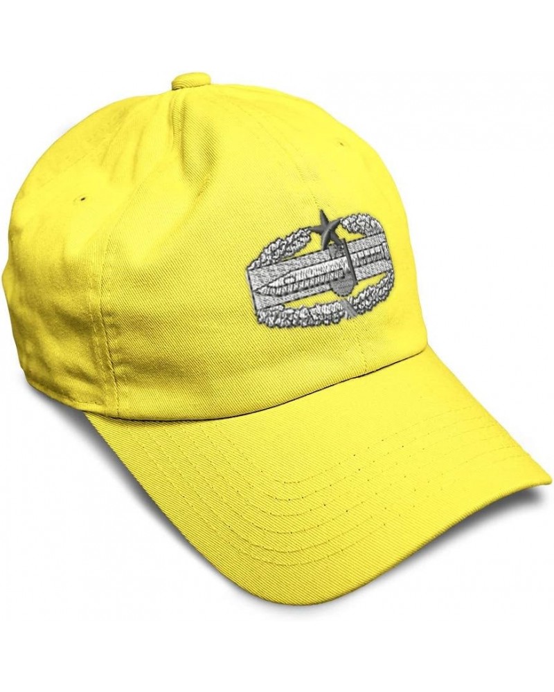 Soft Baseball Cap Combat Action Badge 2Nd Award Embroidery Insignias Twill Cotton Dad Hats for Men & Women Yellow Design Only...