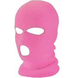 3-Hole Winter Knitted Ski Mask, Outdoor Warm Balaclava Full Face Cover Thermal Cycling Mask KM2 Leather Pink $13.49 Balaclavas