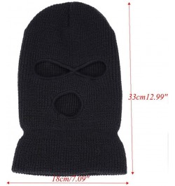 3-Hole Winter Knitted Ski Mask, Outdoor Warm Balaclava Full Face Cover Thermal Cycling Mask KM2 Leather Pink $13.49 Balaclavas