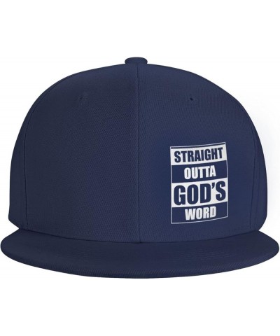 Straight Outta Gods Word Funny Religion Jesus Christian Baseball Cap Men Trucker Hat Women Dad Hat Ponytail Hat Black Navy Bl...