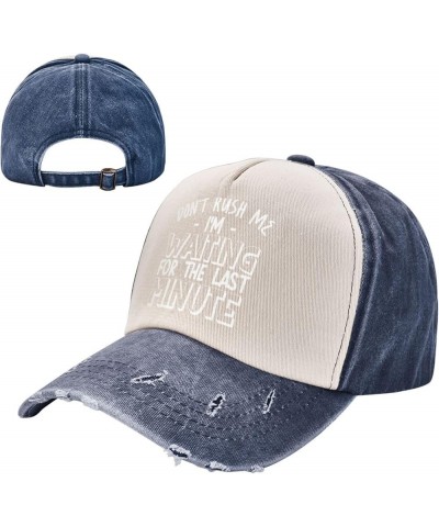 Don't Rush Me I'm Waiting for The Last Minute Women's Baseball Hat Vintage Trucker Hat Adjustable,Dark Red Navy Blue $11.41 B...