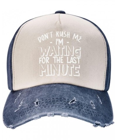 Don't Rush Me I'm Waiting for The Last Minute Women's Baseball Hat Vintage Trucker Hat Adjustable,Dark Red Navy Blue $11.41 B...