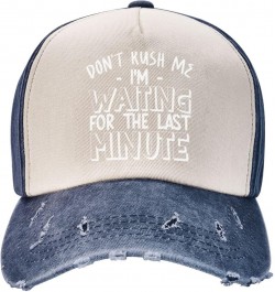 Don't Rush Me I'm Waiting for The Last Minute Women's Baseball Hat Vintage Trucker Hat Adjustable,Dark Red Navy Blue $11.41 B...