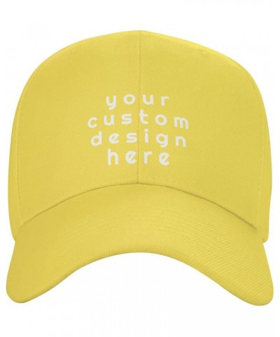 Custom Hats for Men Add Your Logo Text or Photo Hats Yellow $8.05 Baseball Caps