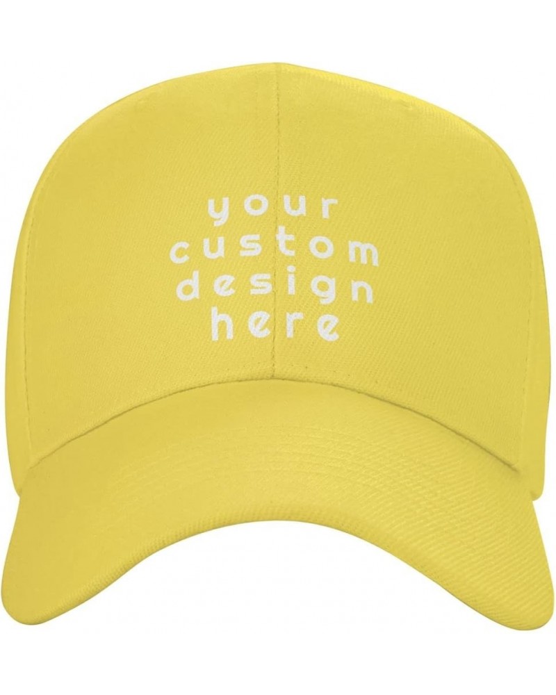 Custom Hats for Men Add Your Logo Text or Photo Hats Yellow $8.05 Baseball Caps