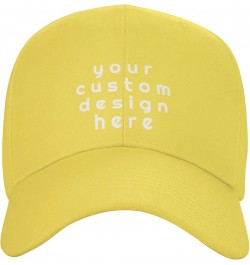 Custom Hats for Men Add Your Logo Text or Photo Hats Yellow $8.05 Baseball Caps