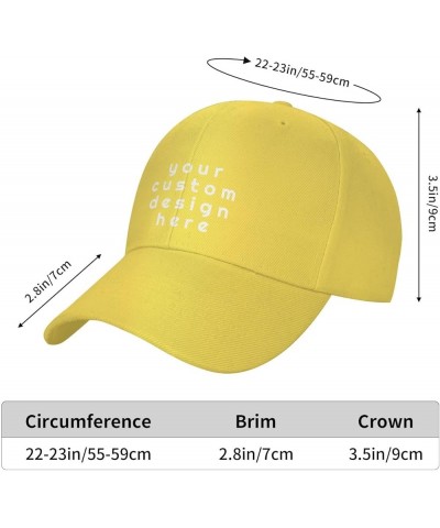 Custom Hats for Men Add Your Logo Text or Photo Hats Yellow $8.05 Baseball Caps