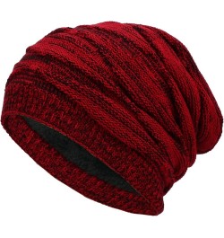 Womens Winter Knitted ????eanie Soft Slouchy Winter Hats Lined Knit Warm Hat Fleece Ski Stocking ????kull Cap Red $9.45 Skull...