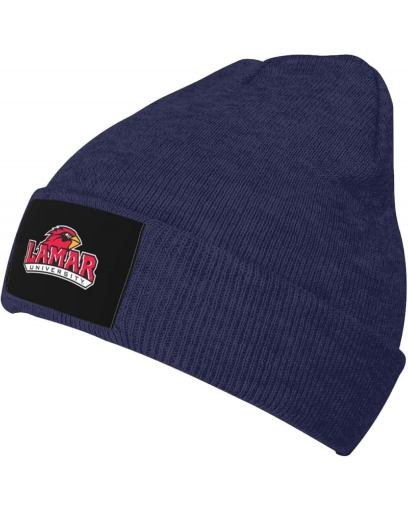 Lamar University Classic Warm Winter Knit Cap Fleece Lined Beanie Hat Navy Blue $12.59 Skullies & Beanies