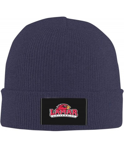 Lamar University Classic Warm Winter Knit Cap Fleece Lined Beanie Hat Navy Blue $12.59 Skullies & Beanies