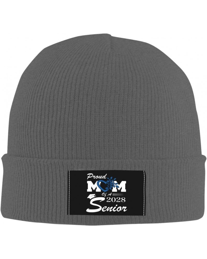 Proud Mom of a 2028 Senior Class of 2028 Graduation Unisex Four Seasons Knitted Hat Winter Warm Hats Hats for Men Women One S...