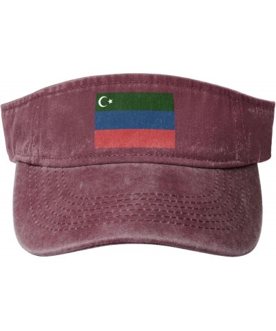 Flag of Gorani Sun Visor Hats for Women Men Sun Hat Vintage Golf Hat Adjustable Baseball Cap Red $11.88 Visors