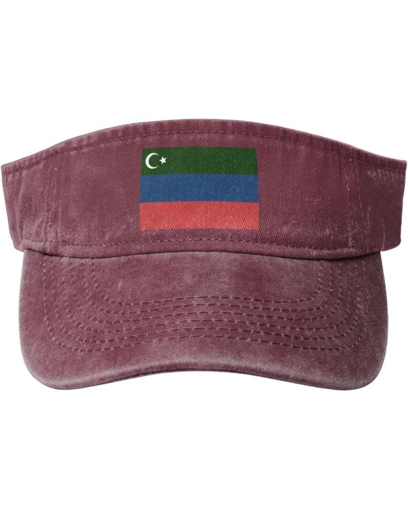 Flag of Gorani Sun Visor Hats for Women Men Sun Hat Vintage Golf Hat Adjustable Baseball Cap Red $11.88 Visors