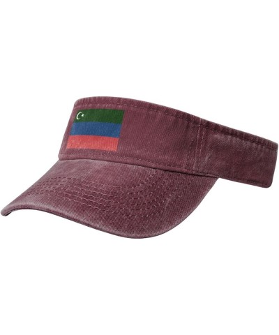 Flag of Gorani Sun Visor Hats for Women Men Sun Hat Vintage Golf Hat Adjustable Baseball Cap Red $11.88 Visors