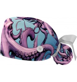 2-Pc Working Hat,Nursing Hat,Surgical Surgery Hats,Bouffant Tie Back Hats,Abstract Ocean Octopus $12.08 Skullies & Beanies