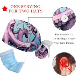 2-Pc Working Hat,Nursing Hat,Surgical Surgery Hats,Bouffant Tie Back Hats,Abstract Ocean Octopus $12.08 Skullies & Beanies