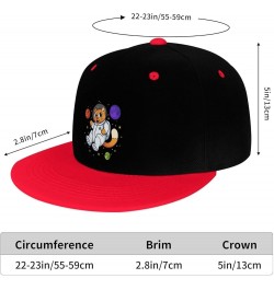 Cute Cat Snapback Hat for Men Women Baseball Cap Trucker Flat Bill Hats Dad Caps Red $13.09 Baseball Caps