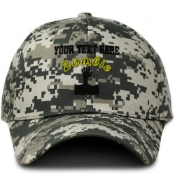 Custom Camo Baseball Cap Zombie Mythical Creatures Cotton Hunting Dad Hats for Men & Women Pixel Camo Personalized Text Here ...