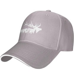 Elk and Forest,Wilderness Women's Baseball Hat Retro Trucker Hat Adjustable Gray $11.81 Baseball Caps