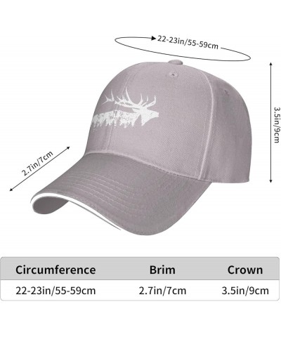 Elk and Forest,Wilderness Women's Baseball Hat Retro Trucker Hat Adjustable Gray $11.81 Baseball Caps