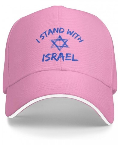 I Stand with Israel Hat Pray for Israel Cap Israel Strong I Love Israel Free Israel Hat Baseball Cap Dad Trucker Hat Pink $10...