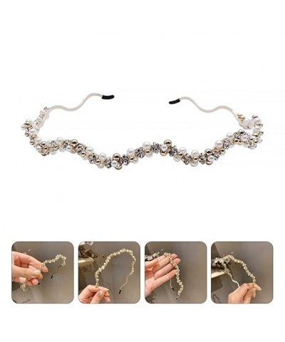 2pcs Headband Bridal Headdress Wedding Party Crystal Rhinestone Princess Headpiece Bridal Headpiece Crystal Gems Pearl Hair A...