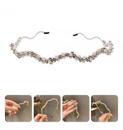 2pcs Headband Bridal Headdress Wedding Party Crystal Rhinestone Princess Headpiece Bridal Headpiece Crystal Gems Pearl Hair A...