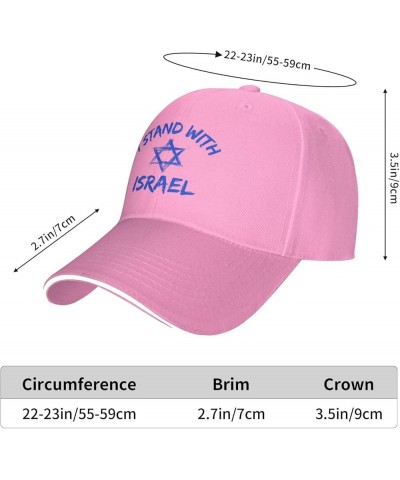 I Stand with Israel Hat Pray for Israel Cap Israel Strong I Love Israel Free Israel Hat Baseball Cap Dad Trucker Hat Pink $10...