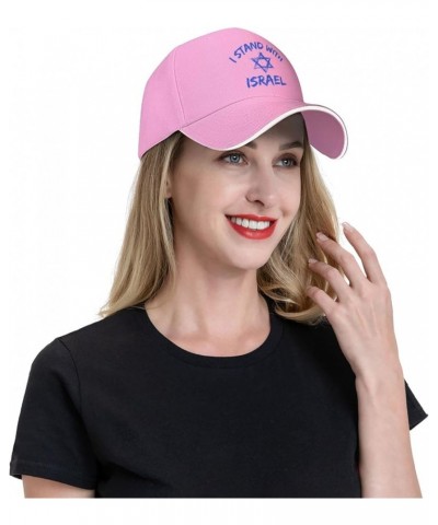 I Stand with Israel Hat Pray for Israel Cap Israel Strong I Love Israel Free Israel Hat Baseball Cap Dad Trucker Hat Pink $10...